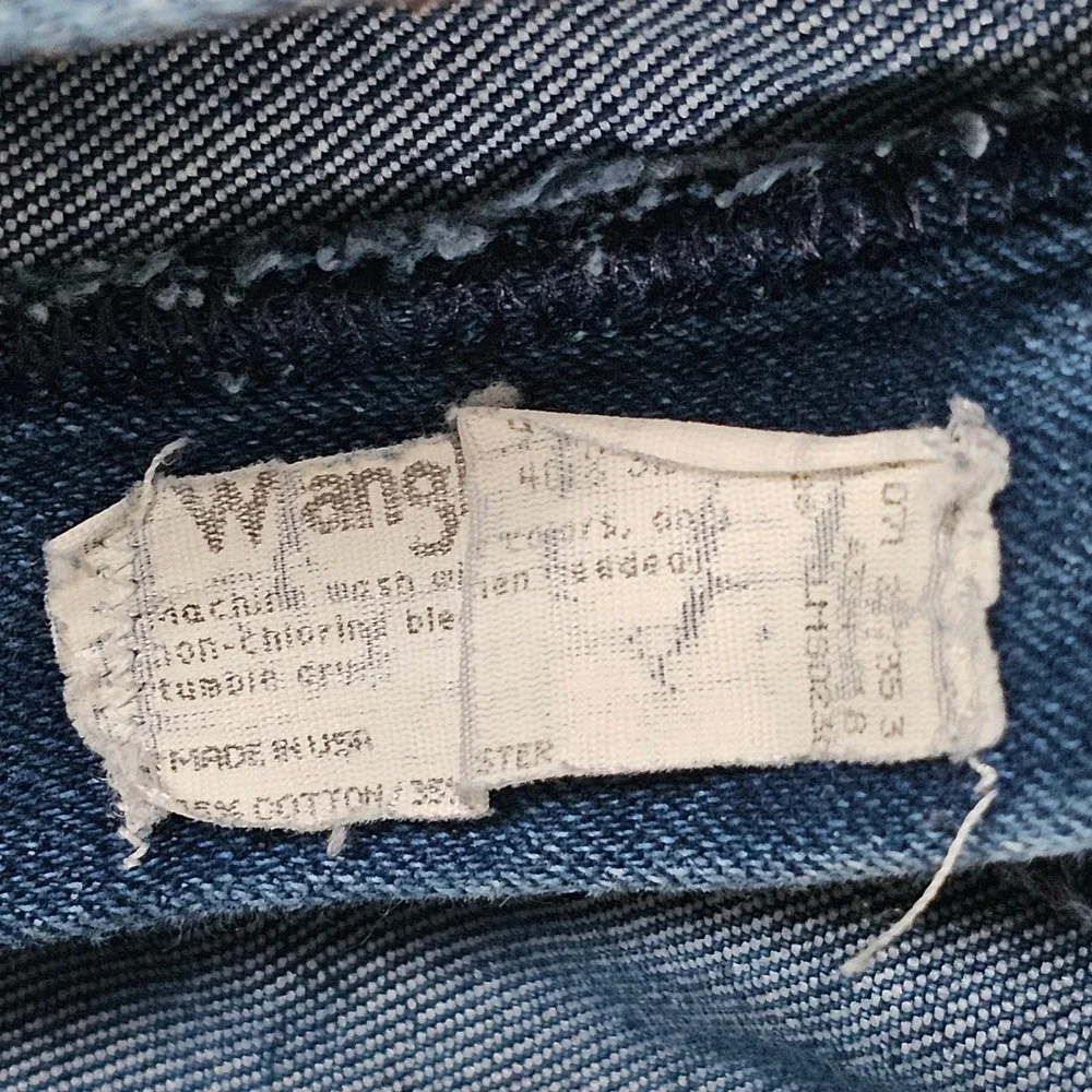 Vintage Wrangler Mens Straight Leg Jeans Blue Denim Made in USA 35x31 - Picture 2 of 9